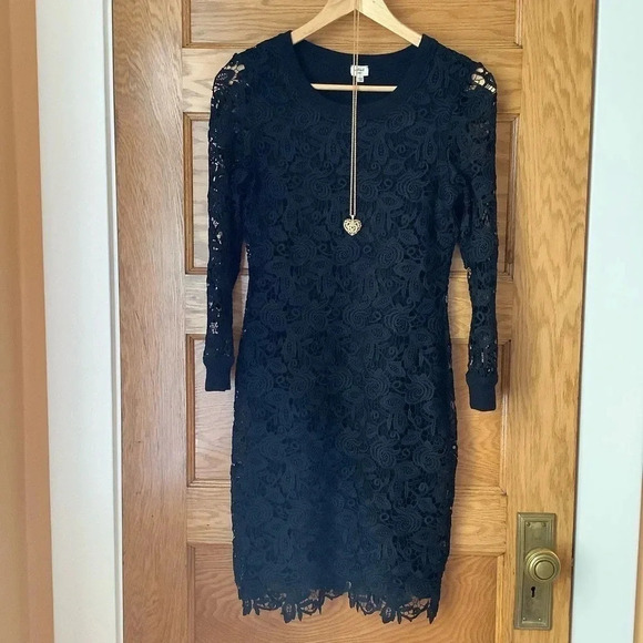 WILFRED Black Floral Lace Cocktail Dress Size XS - Picture 2 of 13